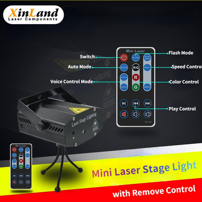 Mini Laser Stage Light Projector con quita control, luz laser la luz de la etapa del disco de DJ para el partido casero